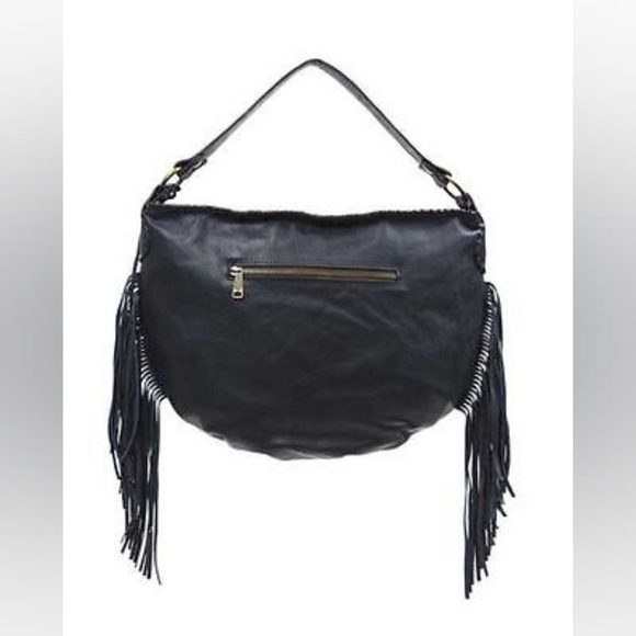 PATRICIA NASH Navy Blue Leather Fringe Shoulder Bag - Picture 4 of 16